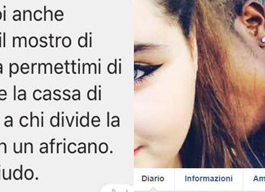 Una foto della chat tra il negoziante e Chiara che riporta una frase dello scambio